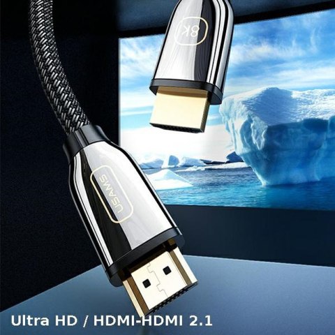 USAMS US-SJ497 - Kabel HDMI - HDMI 2.1 2m z obsługą 8K 60 Hz / 4K 120 Hz (czarny) USAMS US-SJ497 - Kabel HDMI - HDMI 2.1 2m z obsługą 8K 60 Hz / 4K 120 Hz (czarny)