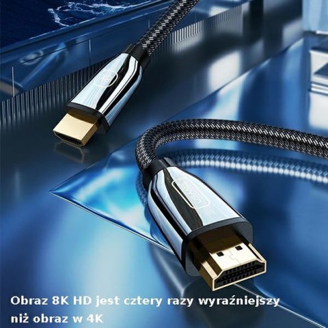 USAMS US-SJ497 - Kabel HDMI - HDMI 2.1 2m z obsługą 8K 60 Hz / 4K 120 Hz (czarny) USAMS US-SJ497 - Kabel HDMI - HDMI 2.1 2m z obsługą 8K 60 Hz / 4K 120 Hz (czarny)