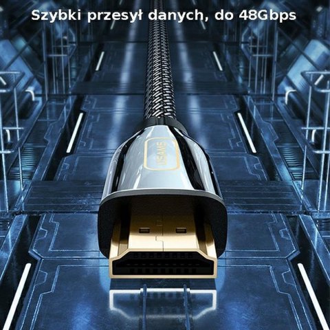 USAMS US-SJ497 - Kabel HDMI - HDMI 2.1 2m z obsługą 8K 60 Hz / 4K 120 Hz (czarny) USAMS US-SJ497 - Kabel HDMI - HDMI 2.1 2m z obsługą 8K 60 Hz / 4K 120 Hz (czarny)