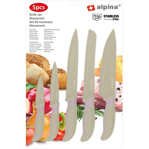 Alpina - Zestaw noży ze stali nierdzewnej (beżowy) Alpina - Zestaw noży ze stali nierdzewnej (beżowy)