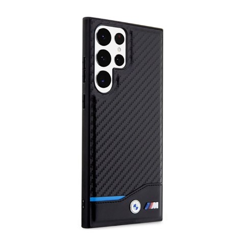 BMW Leather Carbon Blue Line - Etui Samsung Galaxy S23 Ultra (czarny) BMW Leather Carbon Blue Line - Etui Samsung Galaxy S23 Ultra (czarny)