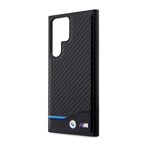 BMW Leather Carbon Blue Line - Etui Samsung Galaxy S23 Ultra (czarny) BMW Leather Carbon Blue Line - Etui Samsung Galaxy S23 Ultra (czarny)