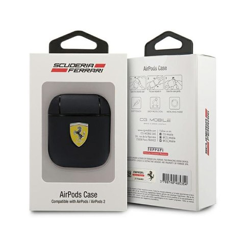 Ferrari On Track Leather - Etui AirPods 1/2 gen (czarny) Ferrari On Track Leather - Etui AirPods 1/2 gen (czarny)