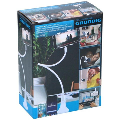 Grundig - Uchwyt do smartfonów z elastycznym ramieniem i zaciskiem stołowym Grundig - Uchwyt do smartfonów z elastycznym ramieniem i zaciskiem stołowym