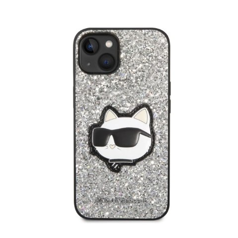 Karl Lagerfeld NFT Glitter Choupette Patch - Etui iPhone 14 (srebrny) Karl Lagerfeld NFT Glitter Choupette Patch - Etui iPhone 14 (srebrny)