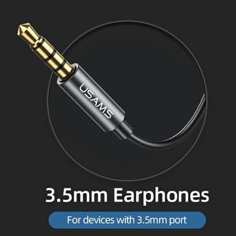 USAMS EP-46 - Słuchawki stereo jack 3,5 mm (czarny) USAMS EP-46 - Słuchawki stereo jack 3,5 mm (czarny)