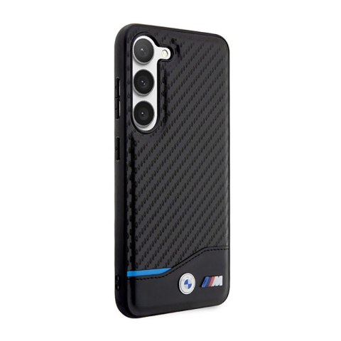 BMW Leather Carbon Blue Line - Etui Samsung Galaxy S23+ (czarny) BMW Leather Carbon Blue Line - Etui Samsung Galaxy S23+ (czarny)