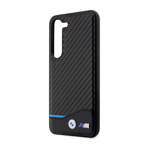 BMW Leather Carbon Blue Line - Etui Samsung Galaxy S23+ (czarny) BMW Leather Carbon Blue Line - Etui Samsung Galaxy S23+ (czarny)
