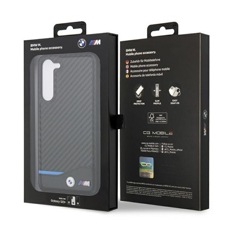 BMW Leather Carbon Blue Line - Etui Samsung Galaxy S23+ (czarny) BMW Leather Carbon Blue Line - Etui Samsung Galaxy S23+ (czarny)