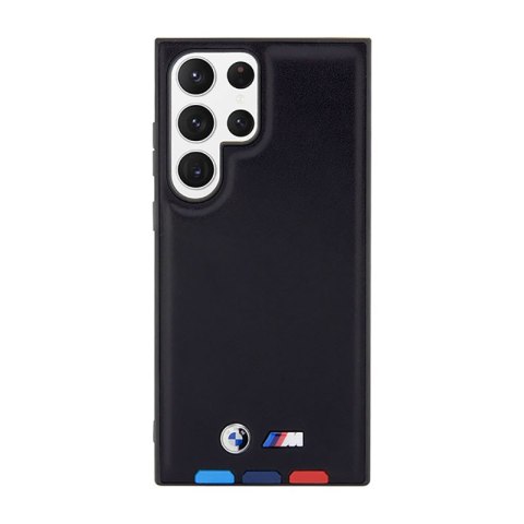 BMW Leather Hot Stamp Tricolor - Etui Samsung Galaxy S23 Ultra (czarny) BMW Leather Hot Stamp Tricolor - Etui Samsung Galaxy S23 Ultra (czarny)