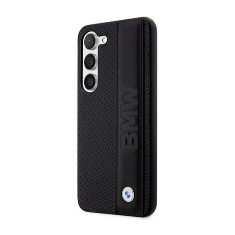BMW Leather Textured & Stripe - Etui Samsung Galaxy S23+ (czarny) BMW Leather Textured & Stripe - Etui Samsung Galaxy S23+ (czarny)