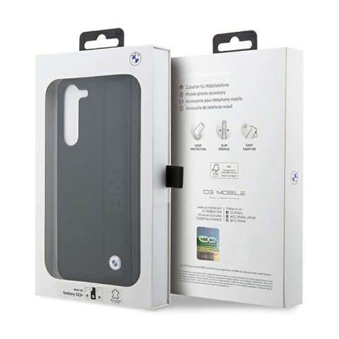 BMW Leather Textured & Stripe - Etui Samsung Galaxy S23+ (czarny) BMW Leather Textured & Stripe - Etui Samsung Galaxy S23+ (czarny)