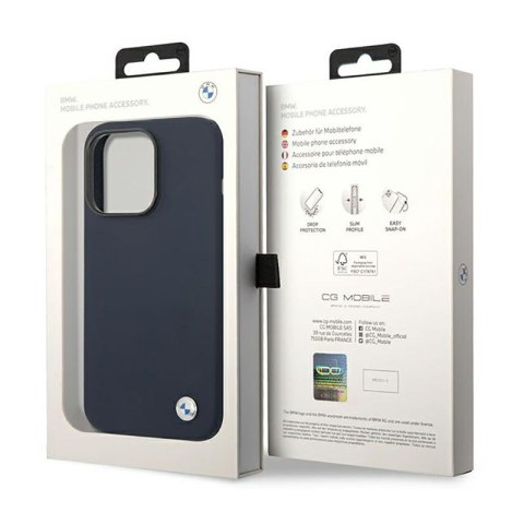 BMW Liquid Silicone Case Metal Logo - Etui iPhone 14 Pro (granatowy) BMW Liquid Silicone Case Metal Logo - Etui iPhone 14 Pro (granatowy)