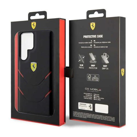 Ferrari Hot Stamp Lines - Etui Samsung Galaxy S23 Ultra (czarny) Ferrari Hot Stamp Lines - Etui Samsung Galaxy S23 Ultra (czarny)