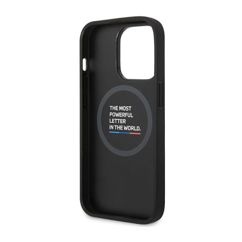 BMW Leather Carbon Blue Line MagSafe - Etui iPhone 14 Pro (czarny) BMW Leather Carbon Blue Line MagSafe - Etui iPhone 14 Pro (czarny)