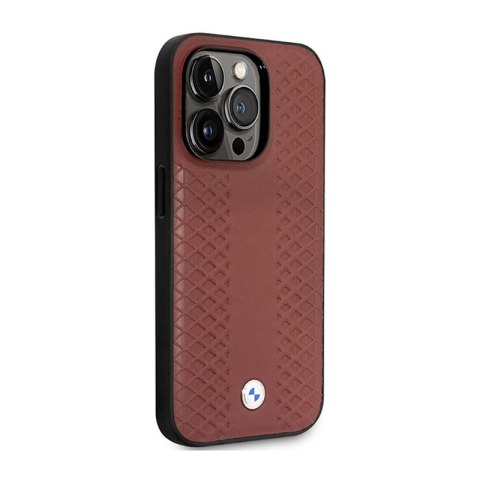 BMW Leather Diamond Pattern MagSafe - Etui iPhone 14 Pro (burgundowy) BMW Leather Diamond Pattern MagSafe - Etui iPhone 14 Pro (burgundowy)