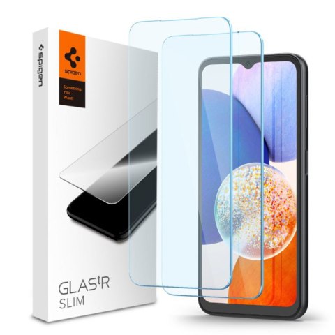 Spigen Glas.TR Slim 2-Pack - Szkło hartowane do Samsung Galaxy A14 5G (2 sztuki) Spigen Glas.TR Slim 2-Pack - Szkło hartowane do Samsung Galaxy A14 5G (2 sztuki)