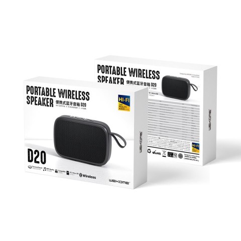 WEKOME D20 - Przenośny bezprzewodowy głośnik Bluetooth V5.0 (Czarny) WEKOME D20 - Przenośny bezprzewodowy głośnik Bluetooth V5.0 (Czarny)