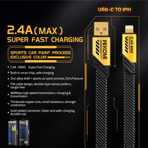 WEKOME WDC-190 Mecha Series - Kabel połączeniowy USB-A do Lightning Fast Charging 1 m (Żółty) WEKOME WDC-190 Mecha Series - Kabel połączeniowy USB-A do Lightning Fast Charging 1 m (Żółty)