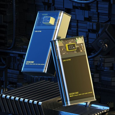 WEKOME WP-321 Vanguard Series - Power bank 20000 mAh Super Charging PD 20W + QC 22.5W (Czarny / Przezroczysty) WEKOME WP-321 Vanguard Series - Power bank 20000 mAh Super Charging PD 20W + QC 22.5W (Czarny / Przezroczysty)