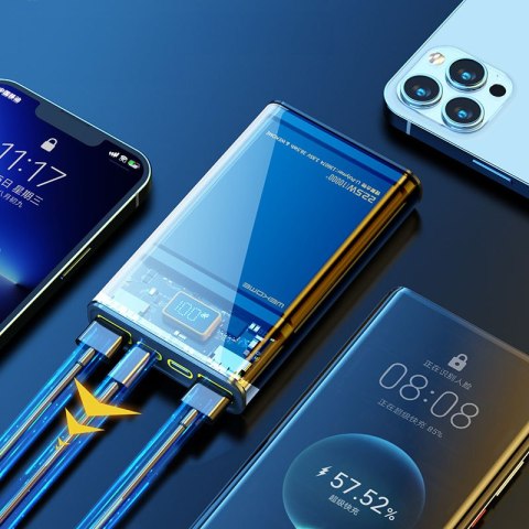 WEKOME WP-321 Vanguard Series - Power bank 20000 mAh Super Charging PD 20W + QC 22.5W (Czarny / Przezroczysty) WEKOME WP-321 Vanguard Series - Power bank 20000 mAh Super Charging PD 20W + QC 22.5W (Czarny / Przezroczysty)