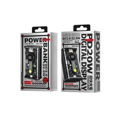 WEKOME WP-333 Vanguard Series - Power bank 10000 mAh Super Charging PD 20W + QC 22.5W (Czarny / Przezroczysty) WEKOME WP-333 Vanguard Series - Power bank 10000 mAh Super Charging PD 20W + QC 22.5W (Czarny / Przezroczysty)