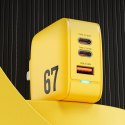 WEKOME WP-U141 Tint Series - Ładowarka sieciowa 2x USB-C & USB-A Super Fast Charger GaN 67W (Żółty)