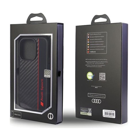 Audi Carbon Fiber Stripe - Etui iPhone 14 Pro (Czarny) Audi Carbon Fiber Stripe - Etui iPhone 14 Pro (Czarny)