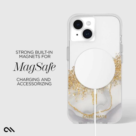 Case-Mate Karat MagSafe - Etui iPhone 15 / iPhone 14 / iPhone 13 zdobione złotem (Marble) Case-Mate Karat MagSafe - Etui iPhone 15 / iPhone 14 / iPhone 13 zdobione złotem (Marble)