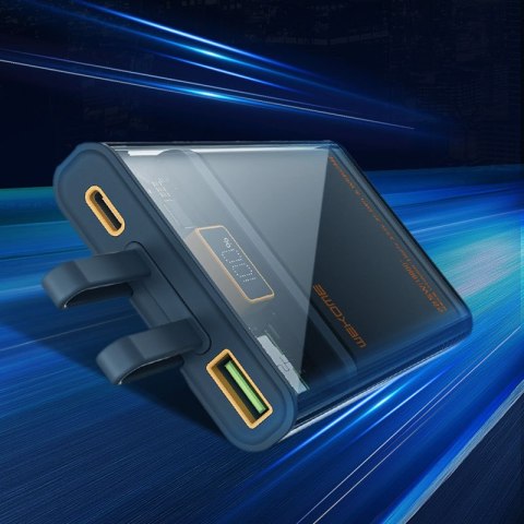 WEKOME WP-323 Vanguard Series - Power bank 10000 mAh Super Charging z wbudowanym kablem USB-C & Lightning PD 20W + QC 22.5W (Cza WEKOME WP-323 Vanguard Series - Power bank 10000 mAh Super Charging z wbudowanym kablem USB-C & Lightning PD 20W + QC 22.5W (Cza