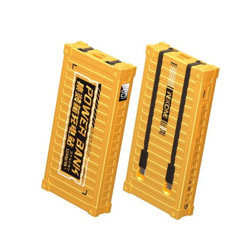 WEKOME WP-339 Container Series - Power bank 10000 mAh Super Charging z wbudowanym kablem USB-C & Lightning PD 20W + QC 22.5W (Żó WEKOME WP-339 Container Series - Power bank 10000 mAh Super Charging z wbudowanym kablem USB-C & Lightning PD 20W + QC 22.5W (Żó