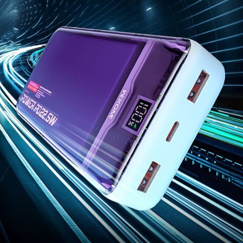 WEKOME WP-351 Vanguard Series - Power bank 20000 mAh PD 20W + QC 22.5W (Fioletowy / Przezroczysty) WEKOME WP-351 Vanguard Series - Power bank 20000 mAh PD 20W + QC 22.5W (Fioletowy / Przezroczysty)