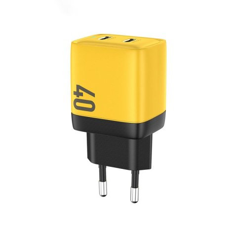 WEKOME WP-U128 - Ładowarka sieciowa 2x USB-C Super Fast Charger GaN 40W (Żółty) WEKOME WP-U128 - Ładowarka sieciowa 2x USB-C Super Fast Charger GaN 40W (Żółty)