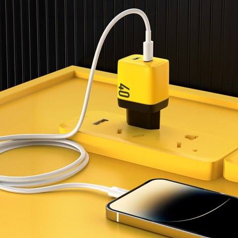 WEKOME WP-U128 - Ładowarka sieciowa 2x USB-C Super Fast Charger GaN 40W (Żółty) WEKOME WP-U128 - Ładowarka sieciowa 2x USB-C Super Fast Charger GaN 40W (Żółty)