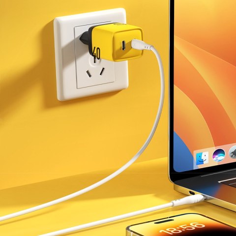 WEKOME WP-U128 - Ładowarka sieciowa 2x USB-C Super Fast Charger GaN 40W (Żółty) WEKOME WP-U128 - Ładowarka sieciowa 2x USB-C Super Fast Charger GaN 40W (Żółty)