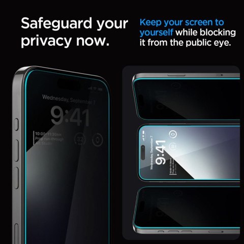 Spigen GLAS.TR EZ FIT Privacy 2-Pack - Szkło hartowane z filtrem prywatyzującym do iPhone 15 Plus / 16 Plus 2 szt Spigen GLAS.TR EZ FIT Privacy 2-Pack - Szkło hartowane z filtrem prywatyzującym do iPhone 15 Plus / 16 Plus 2 szt