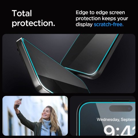 Spigen GLAS.TR EZ FIT Privacy 2-Pack - Szkło hartowane z filtrem prywatyzującym do iPhone 15 Plus / 16 Plus 2 szt Spigen GLAS.TR EZ FIT Privacy 2-Pack - Szkło hartowane z filtrem prywatyzującym do iPhone 15 Plus / 16 Plus 2 szt