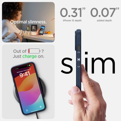 Spigen Liquid Air - Etui do iPhone 15 (Navy Blue) Spigen Liquid Air - Etui do iPhone 15 (Navy Blue)