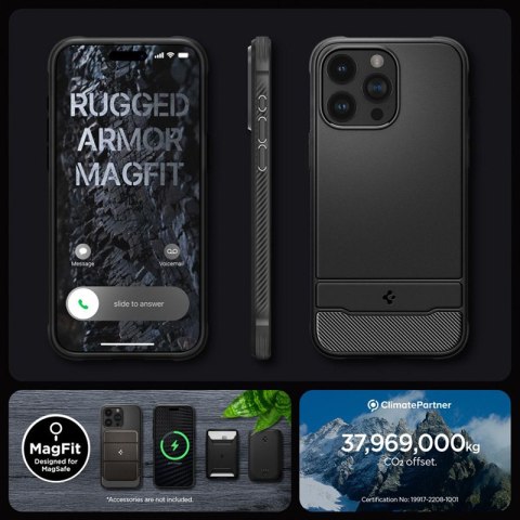 Spigen Rugged Armor Mag MagSafe - Etui do iPhone 15 Pro Max (Matte Black) Spigen Rugged Armor Mag MagSafe - Etui do iPhone 15 Pro Max (Matte Black)
