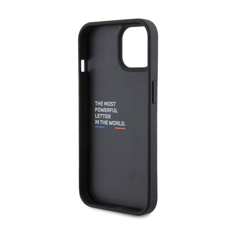 BMW Leather Carbon Blue Line - Etui iPhone 15 (czarny) BMW Leather Carbon Blue Line - Etui iPhone 15 (czarny)
