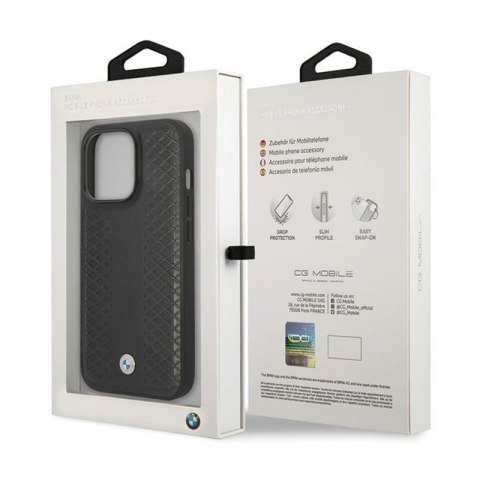 BMW Leather Diamond Pattern - Etui iPhone 14 Pro (Czarny) BMW Leather Diamond Pattern - Etui iPhone 14 Pro (Czarny)