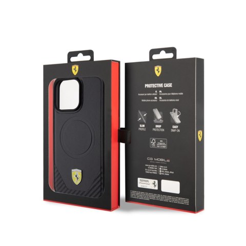 Ferrari Carbon Metal Logo MagSafe - Etui iPhone 15 Pro Max (czarny) Ferrari Carbon Metal Logo MagSafe - Etui iPhone 15 Pro Max (czarny)
