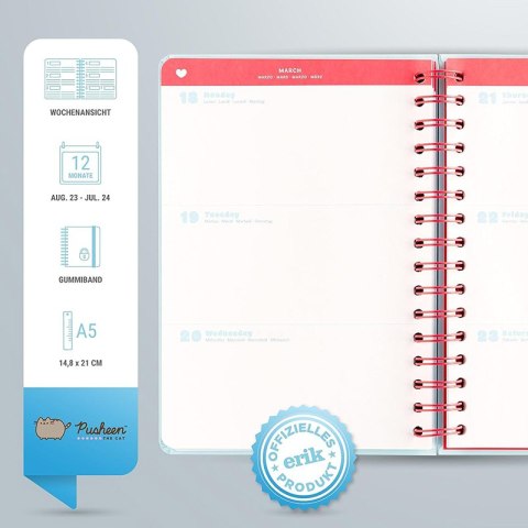 Pusheen - Kalendarz / Planner tygodniowy 2023/2024 z kolekcji Purrfect Love (14.8 x 21 cm) Pusheen - Kalendarz / Planner tygodniowy 2023/2024 z kolekcji Purrfect Love (14.8 x 21 cm)