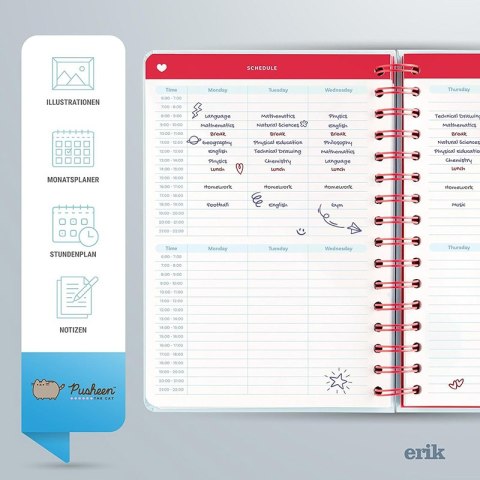 Pusheen - Kalendarz / Planner tygodniowy 2023/2024 z kolekcji Purrfect Love (14.8 x 21 cm) Pusheen - Kalendarz / Planner tygodniowy 2023/2024 z kolekcji Purrfect Love (14.8 x 21 cm)