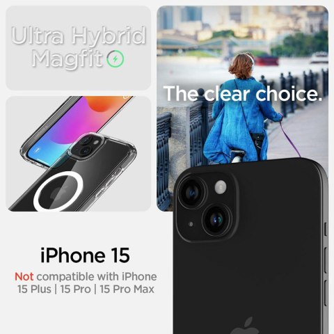 Spigen Ultra Hybrid Mag MagSafe - Etui do iPhone 15 (Biały) Spigen Ultra Hybrid Mag MagSafe - Etui do iPhone 15 (Biały)