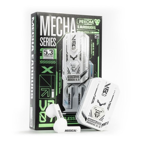 WEKOME VB07 Mecha Series - Bezprzewodowe słuchawki Bluetooth V5.3 TWS z etui ładującym (Biały) WEKOME VB07 Mecha Series - Bezprzewodowe słuchawki Bluetooth V5.3 TWS z etui ładującym (Biały)