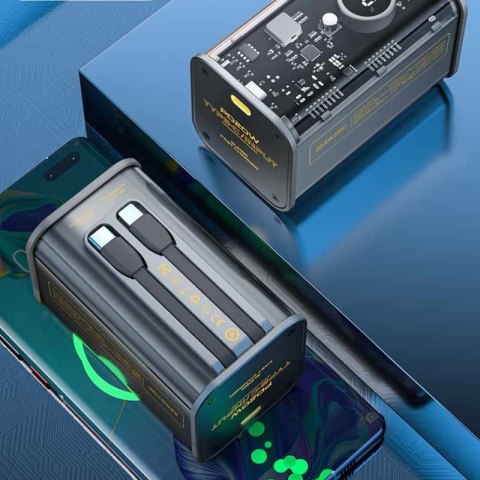 WEKOME WP-347 Vanguard Series - Power bank 20000 mAh Super Fast Charging z wbudowanym kablem USB-C PD 20W & Lightning + USB-A QC WEKOME WP-347 Vanguard Series - Power bank 20000 mAh Super Fast Charging z wbudowanym kablem USB-C PD 20W & Lightning + USB-A QC