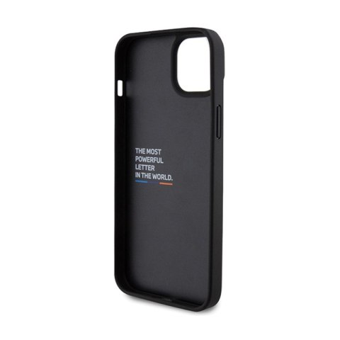 BMW Leather Carbon Blue Line - Etui iPhone 15 Plus (czarny) BMW Leather Carbon Blue Line - Etui iPhone 15 Plus (czarny)