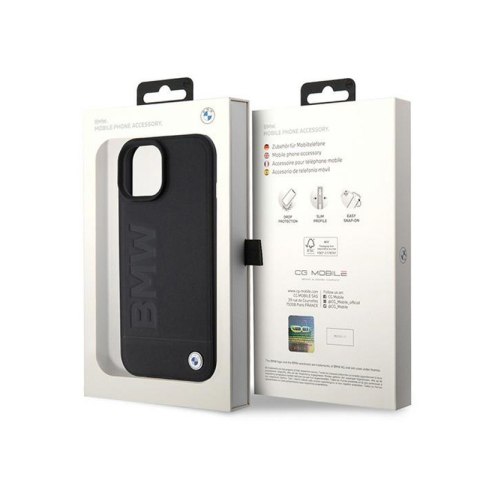 BMW Leather Hot Stamp MagSafe - Etui iPhone 15 (Czarny) BMW Leather Hot Stamp MagSafe - Etui iPhone 15 (Czarny)
