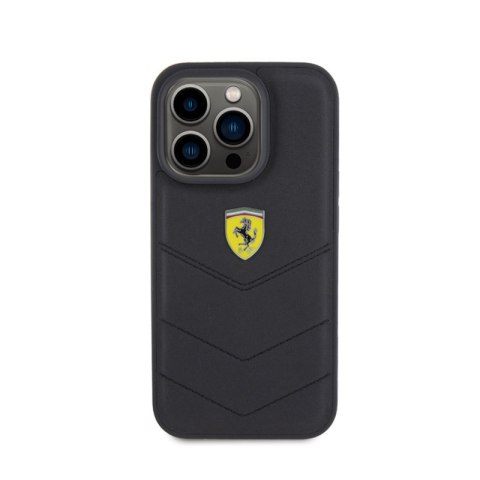 Ferrari Quilted Metal Logo - Etui iPhone 15 Pro (czarny) Ferrari Quilted Metal Logo - Etui iPhone 15 Pro (czarny)